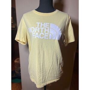 The North Face Womens Short Sleeve T-Shirt‎ Yellow Logo Graphic Tee